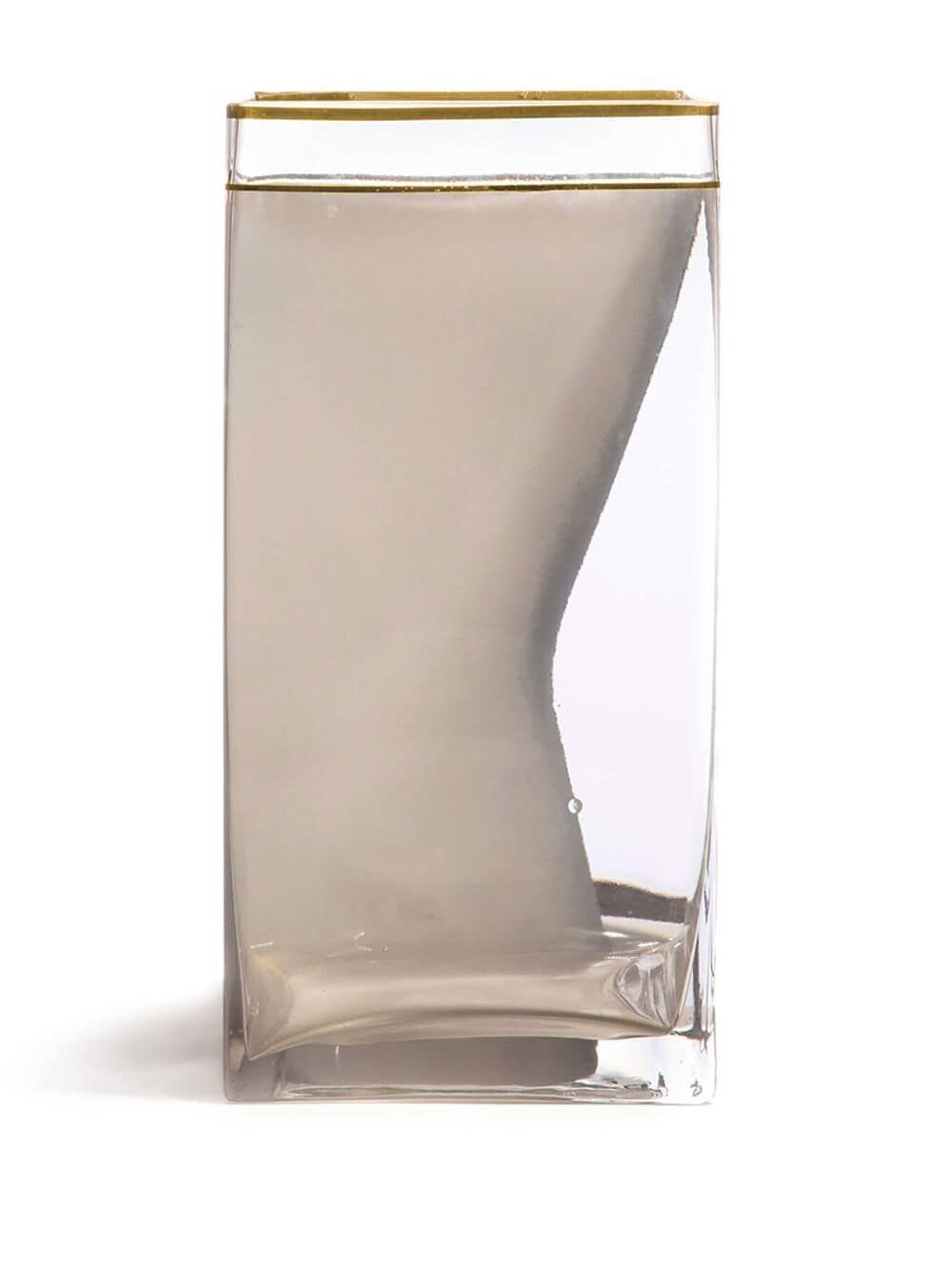 VASO IN VETRO "TOILETPAPER" Cm. 15x15 h.30 - TWO OF SPADES