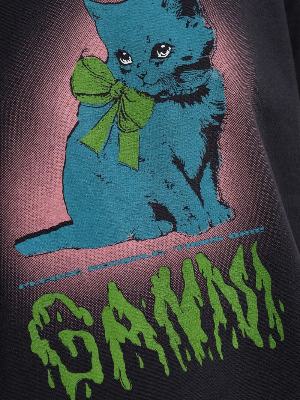 Basic Cotton Jersey Neon Kitty T-shirt