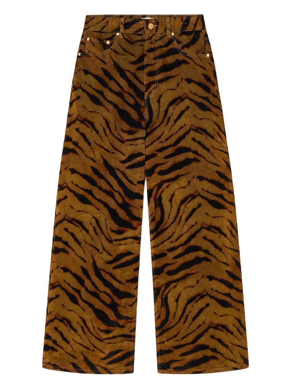 Printed Flock Denim Baggy Jeans