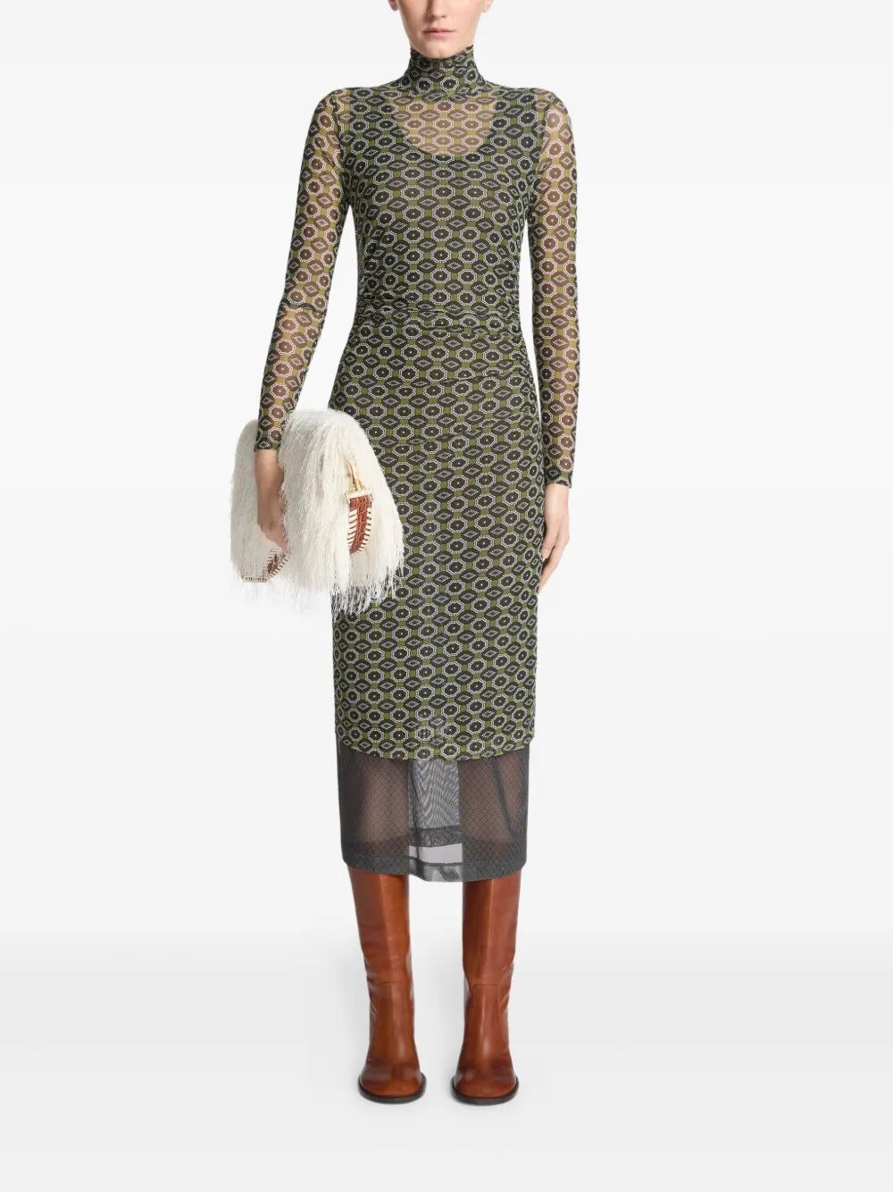 Abito lungo in mesh