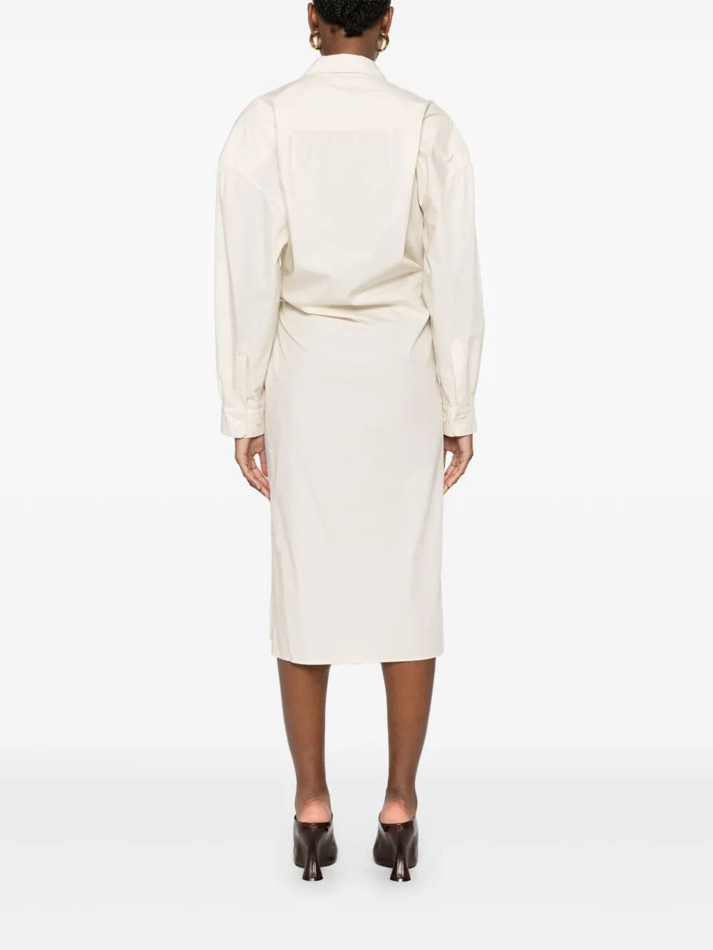 STRAIGHT COLLAR TWISTED DRESS