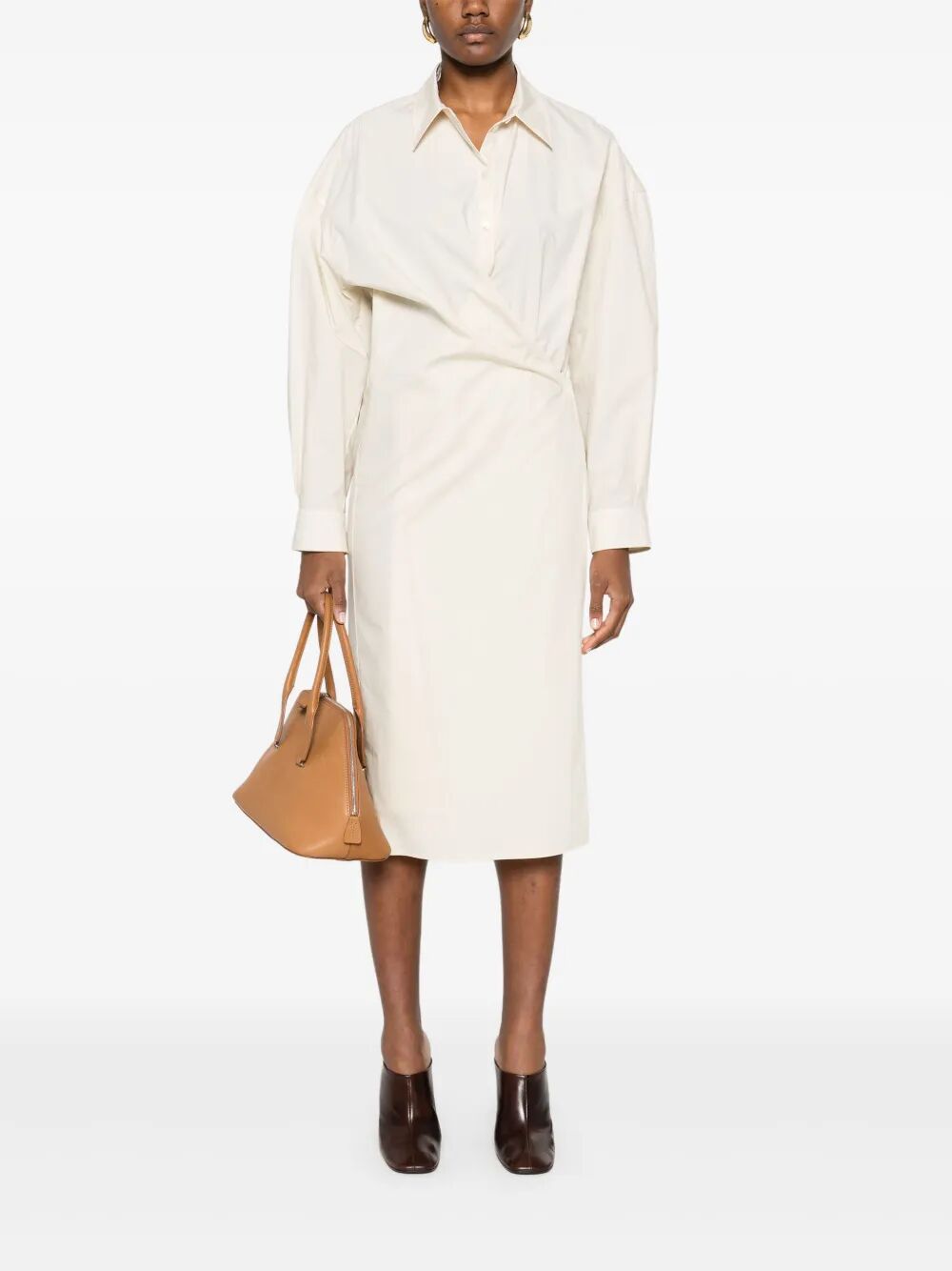 STRAIGHT COLLAR TWISTED DRESS