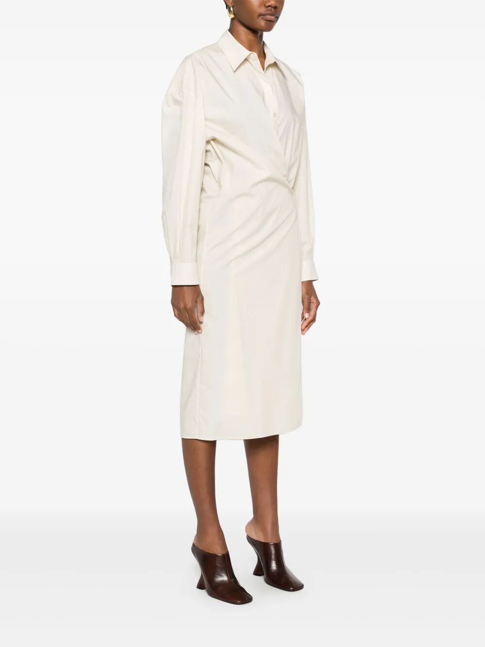 STRAIGHT COLLAR TWISTED DRESS