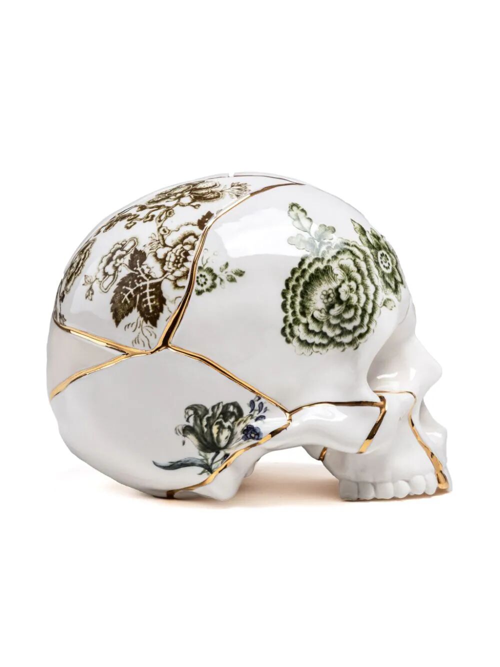 TESCHIO IN PORCELLANA “KINTSUGI SKULL” CM 21 15H 16