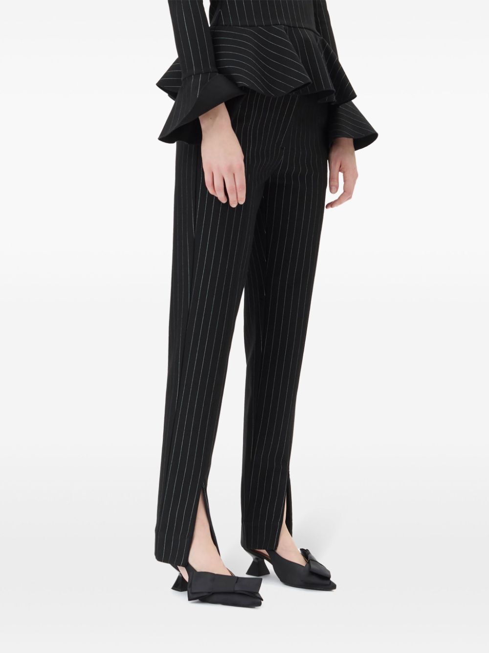 Compact Stripe Jersey Mid Waist Pants