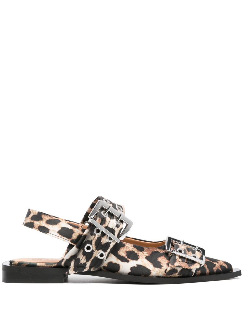 Feminine Buckle Ballerina Satin Print