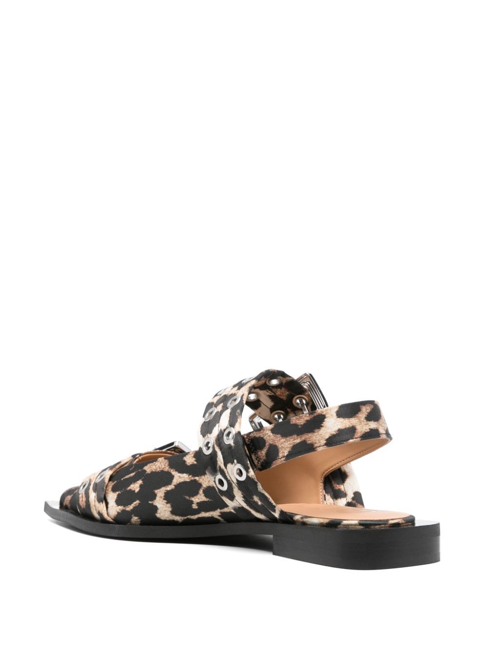 Feminine Buckle Ballerina Satin Print