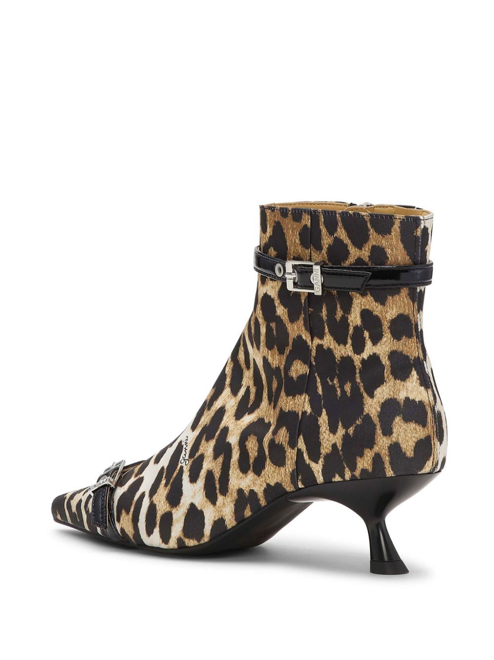 Eyelets Kitten Heel Boot Satin Print