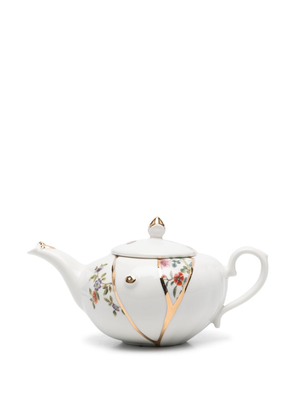 "KINTSUGI" TEIERA IN PORCELLANA E ORO  26X15,4 H. 10,9 CM