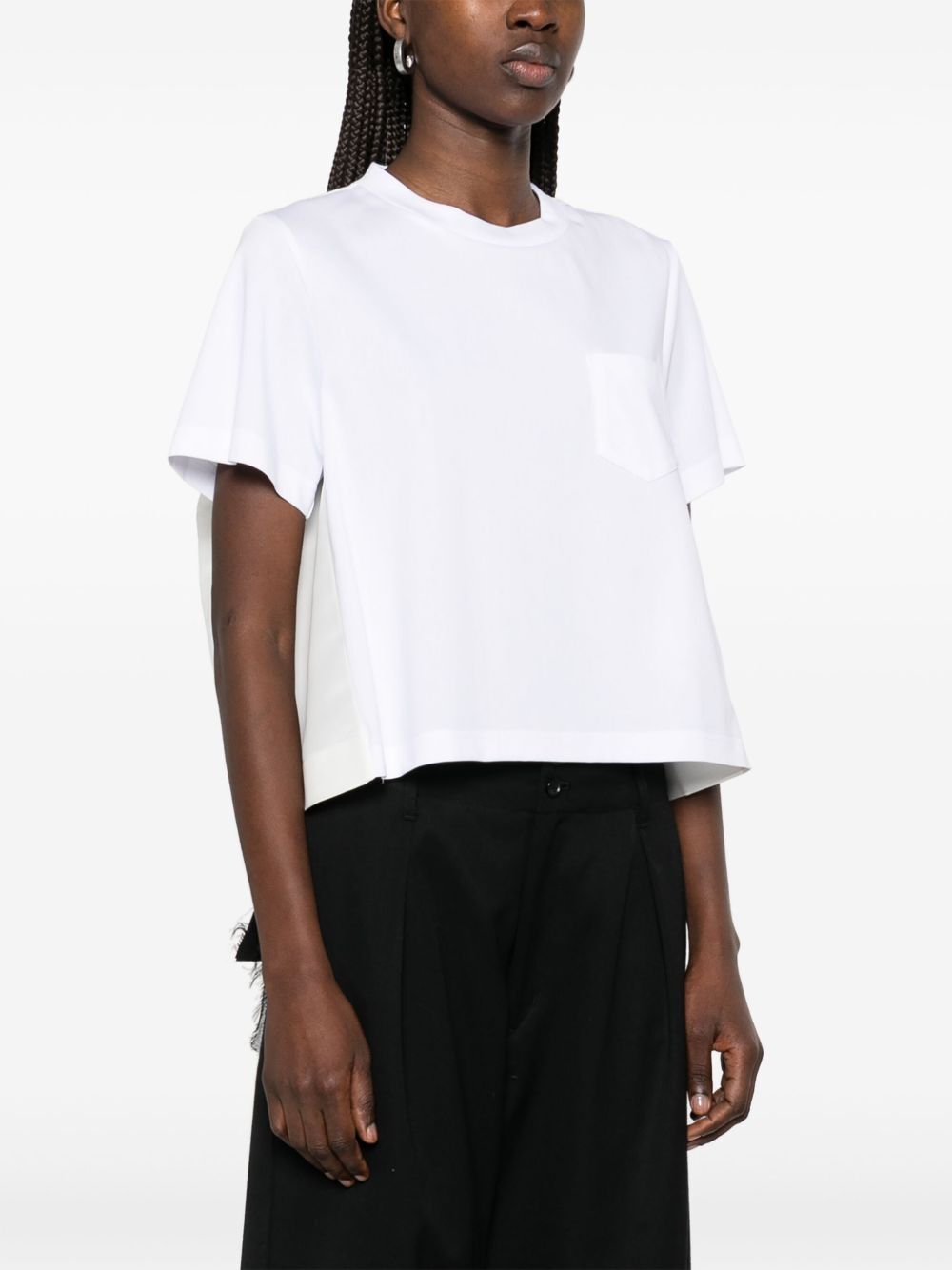 Nylon Twill Mix Cotton Jersey Tshirt