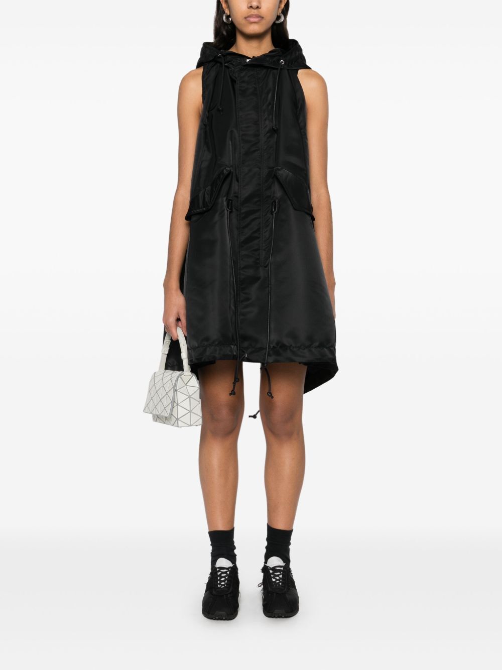 Nylon Twill Hoodie Vest