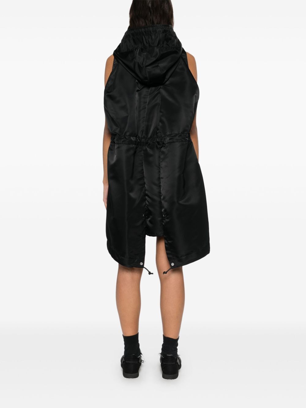 Nylon Twill Hoodie Vest