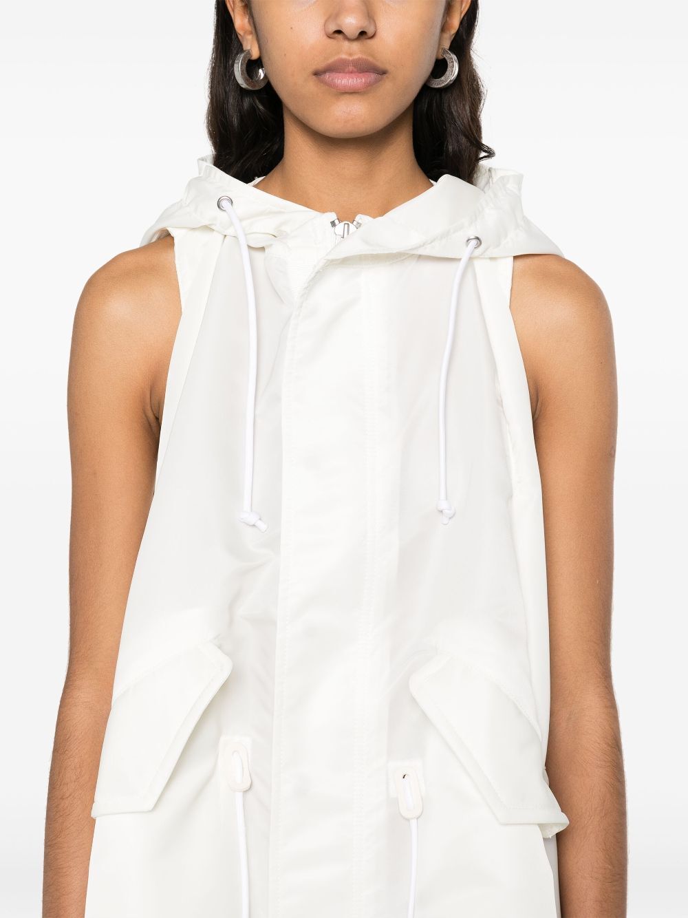 Nylon Twill Hoodie Vest