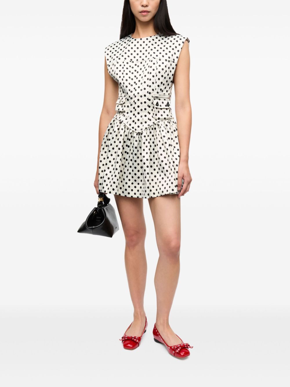 Printed Double Satin Corset Mini Dress