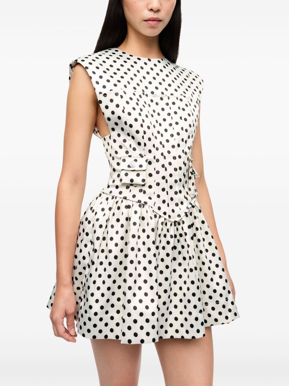 Printed Double Satin Corset Mini Dress
