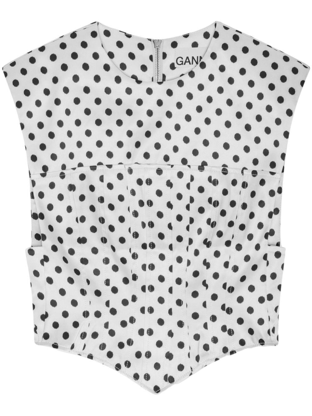 Printed Double Satin Corset Blouse
