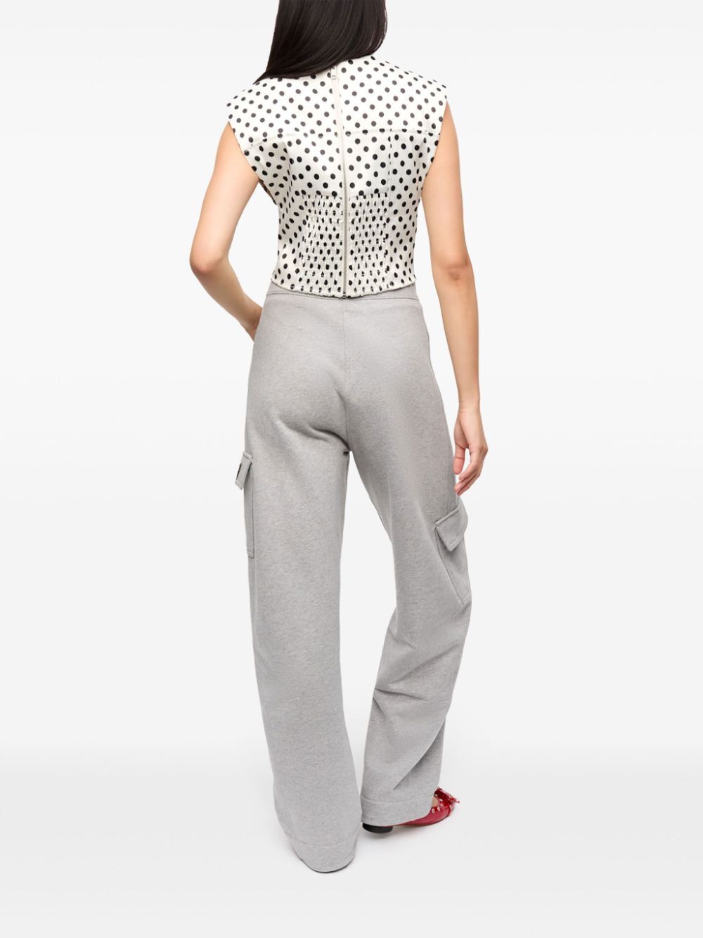 Printed Double Satin Corset Blouse