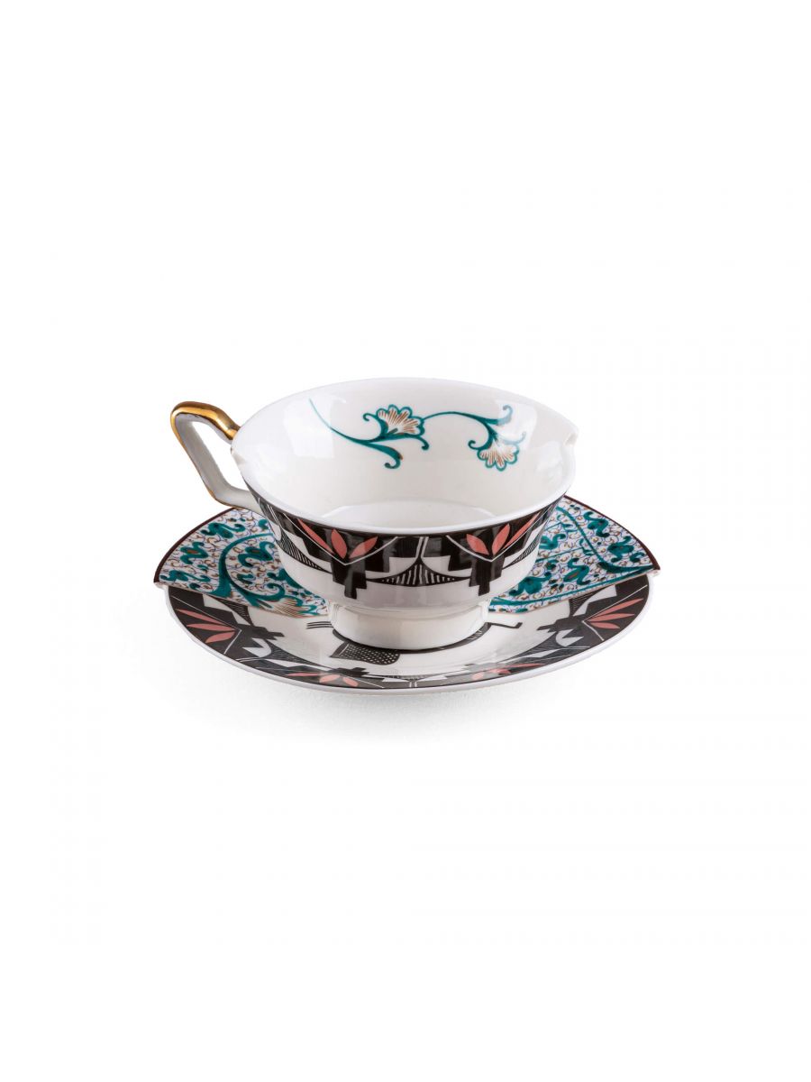 TAZZA DA TÈ CON PIATTINO "HYBRID-ASPERO"