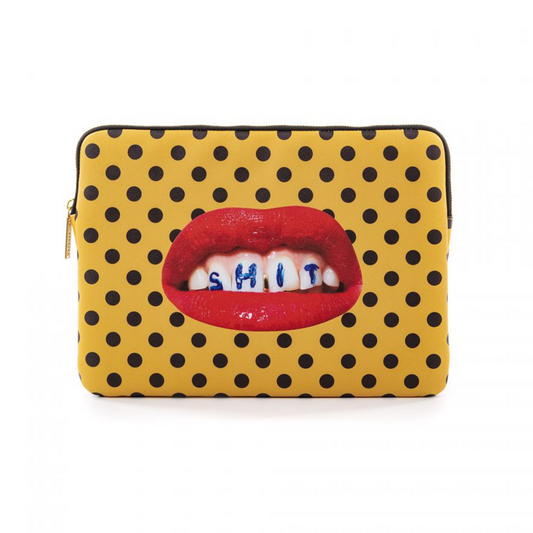 CUSTODIA LAPTOP IN PU STAMPATO "TOILETPAPER" Cm. 34,5x25x2 - SHIT