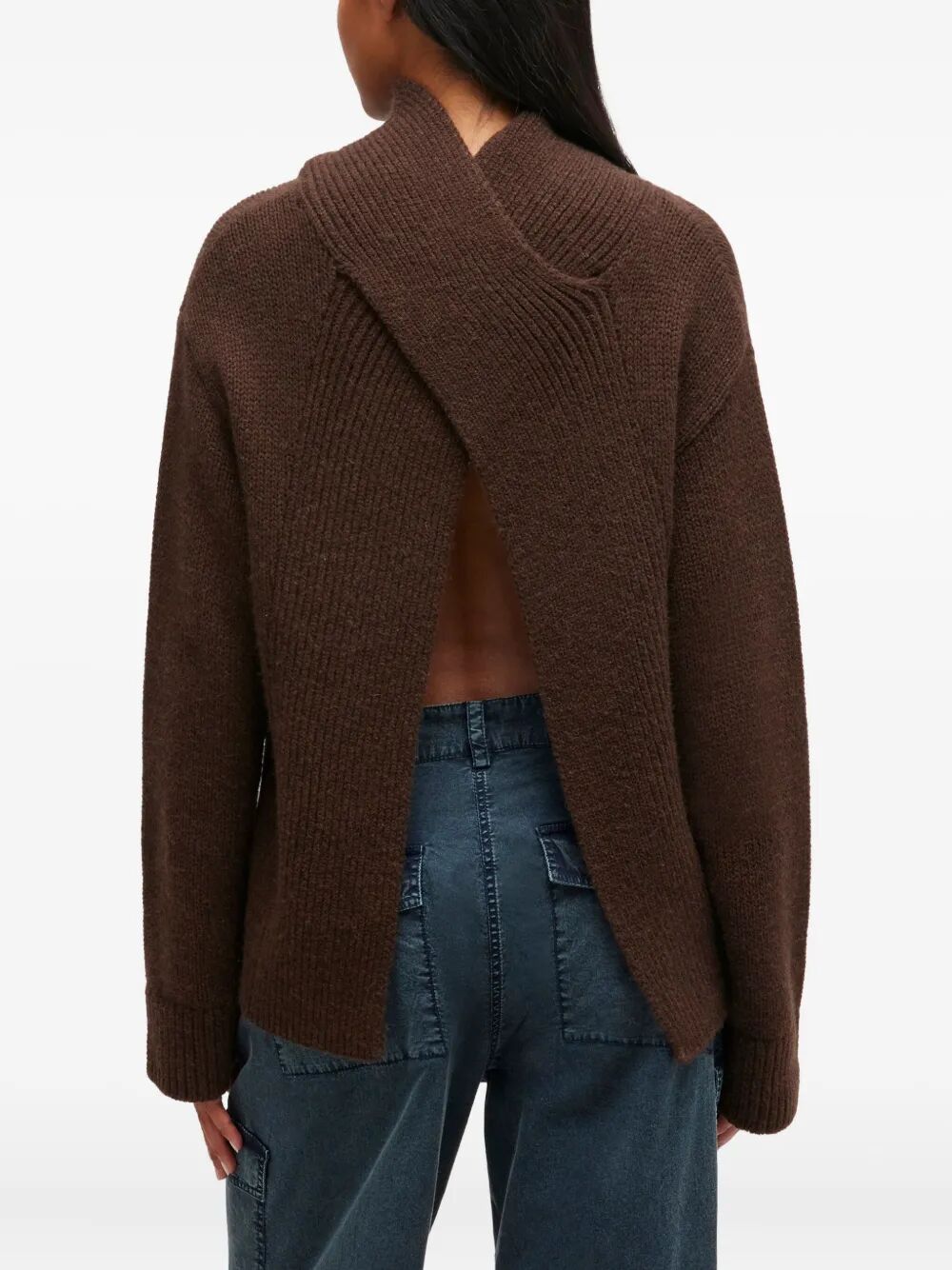 Chunky Yak Mix Open Back Pullover