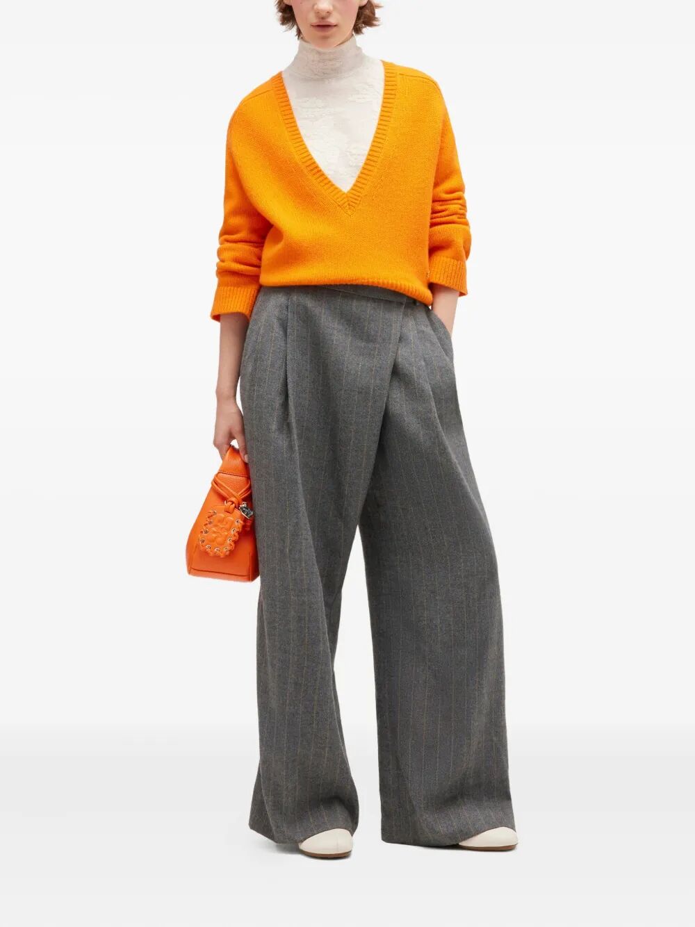 Chunky Cashmere Deep V-Neck
