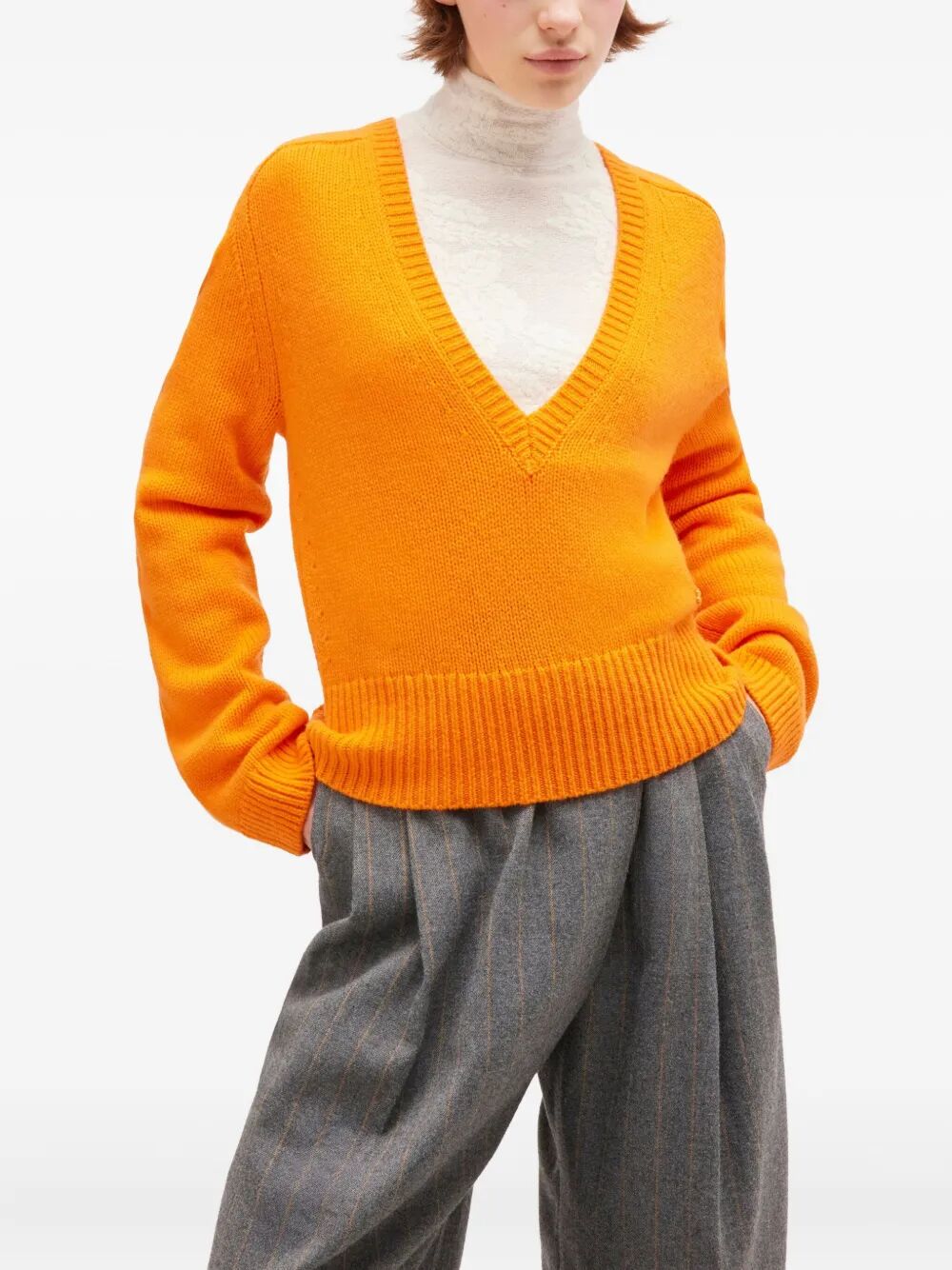Chunky Cashmere Deep V-Neck