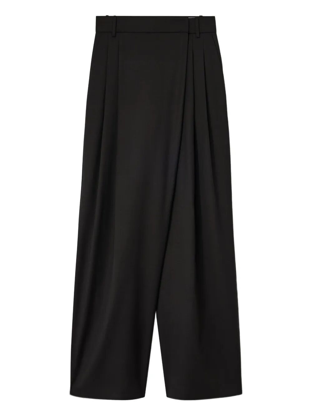 Calendered Wool Mid Waist Pants