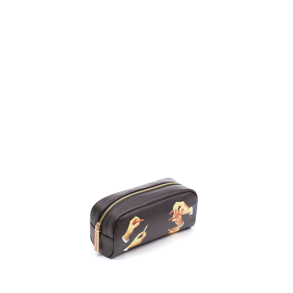 ASTUCCIO IN PU STAMPATO "TOILETPAPER" Cm. 20,5x7 h.9 - LIPSTICK BLACK