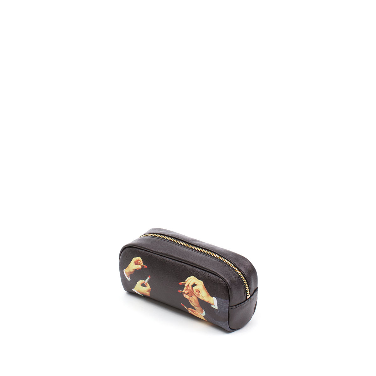 ASTUCCIO IN PU STAMPATO "TOILETPAPER" Cm. 20,5x7 h.9 - LIPSTICK BLACK