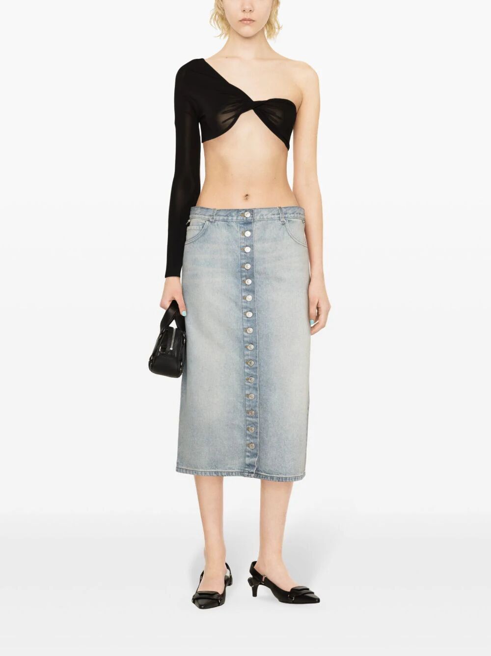 MULTIFLEX BLUE DENIM SKIRT