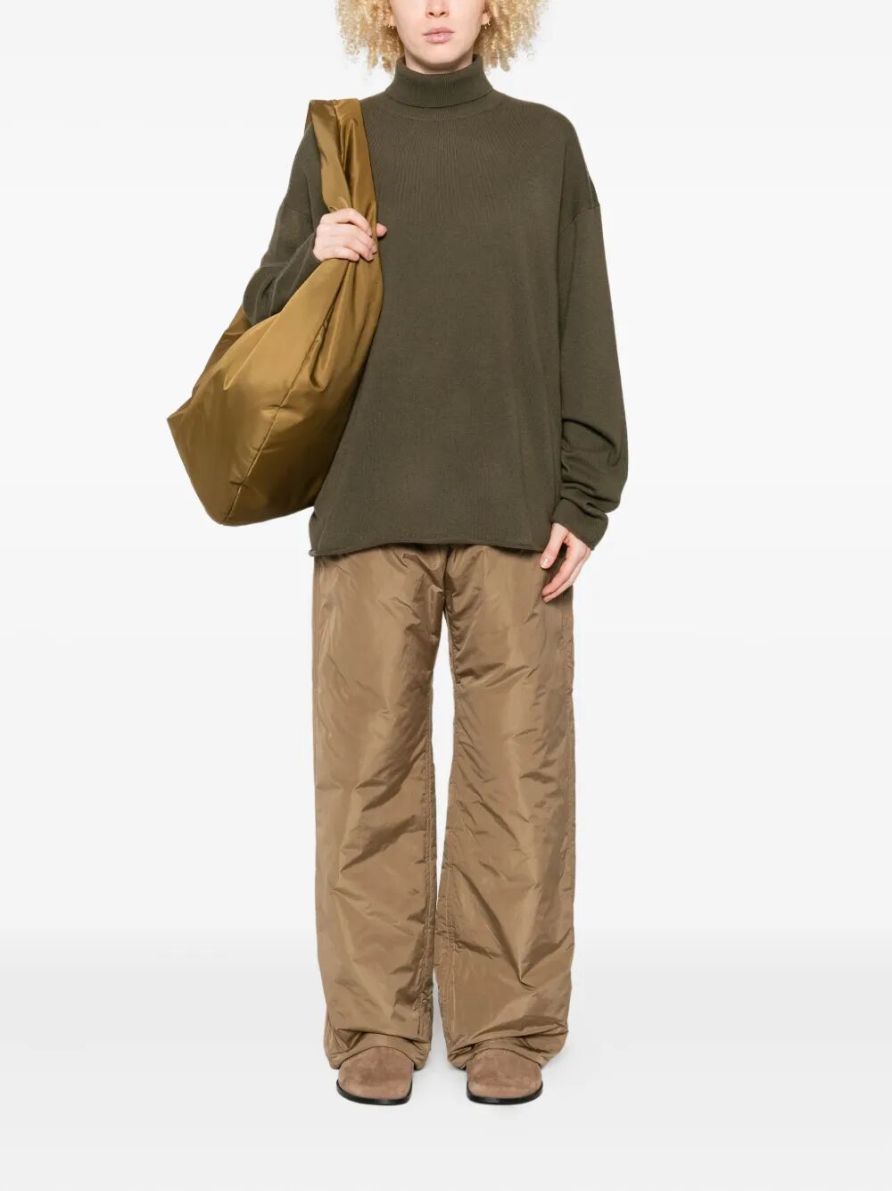 high neck oversized pullover long sleeves