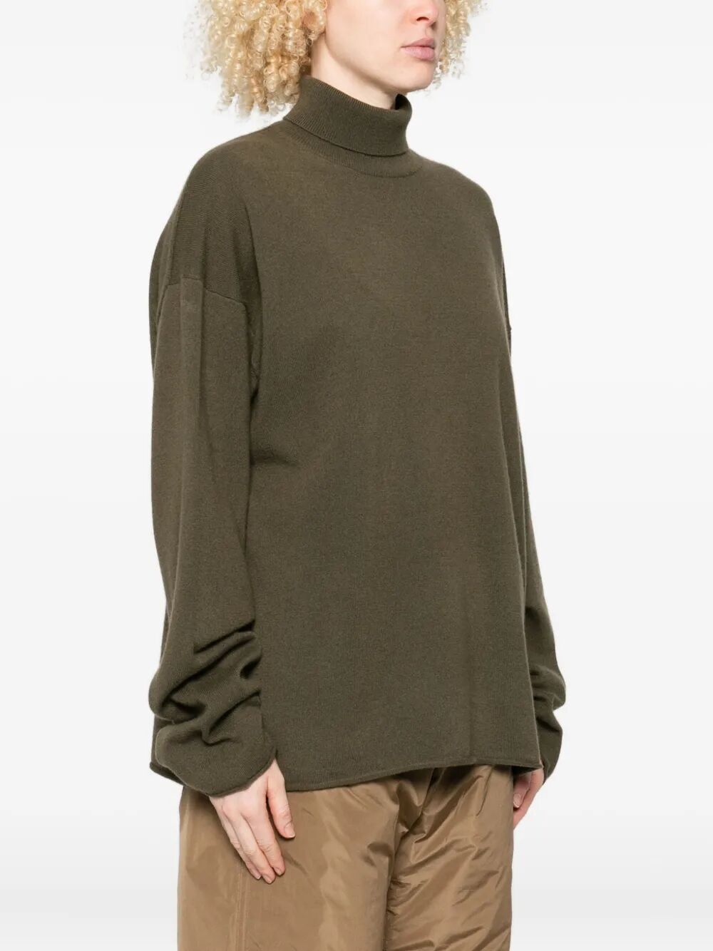 high neck oversized pullover long sleeves