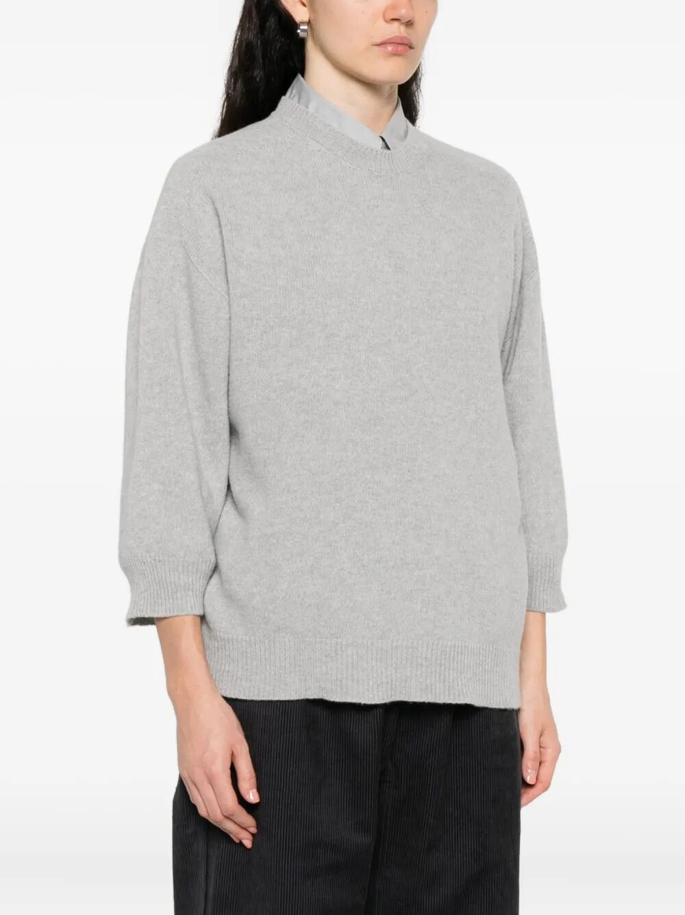 seamless crew neck 3/4 sleeves