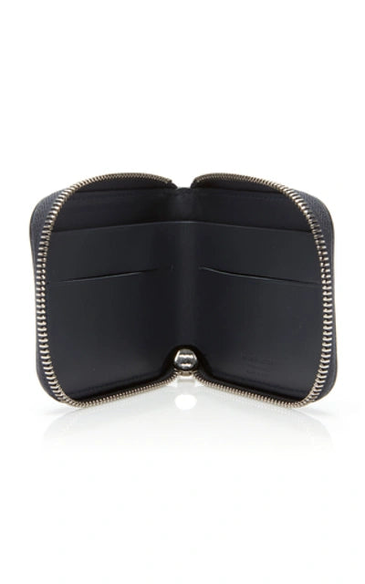 LOGO PRINT LEATHER ZIP AROUND WALLET