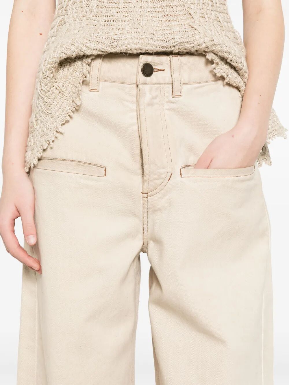 Jeans a palazzo con vita alta