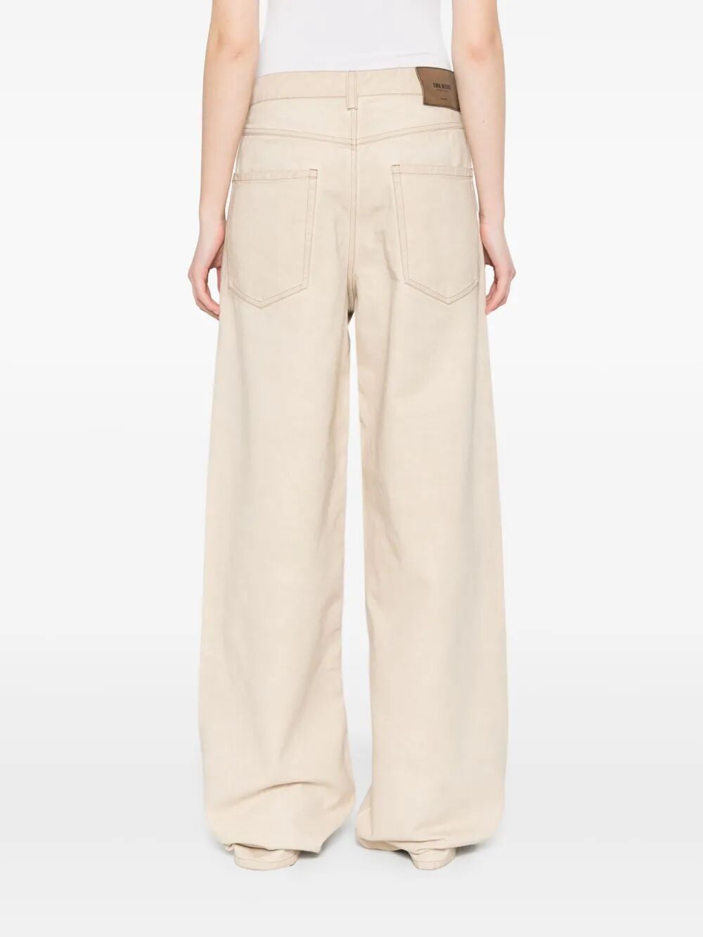 Jeans a palazzo con vita alta