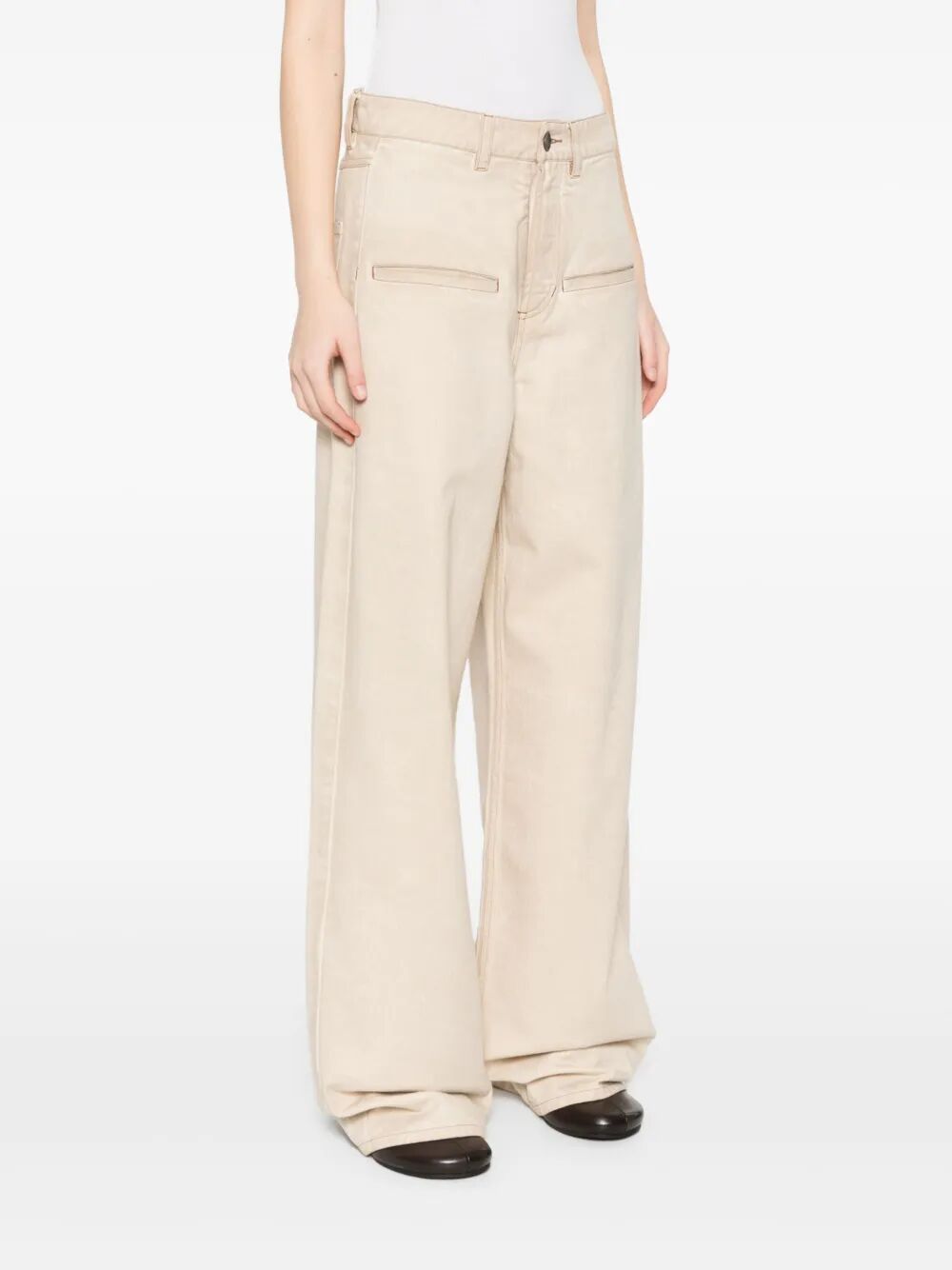 Jeans a palazzo con vita alta