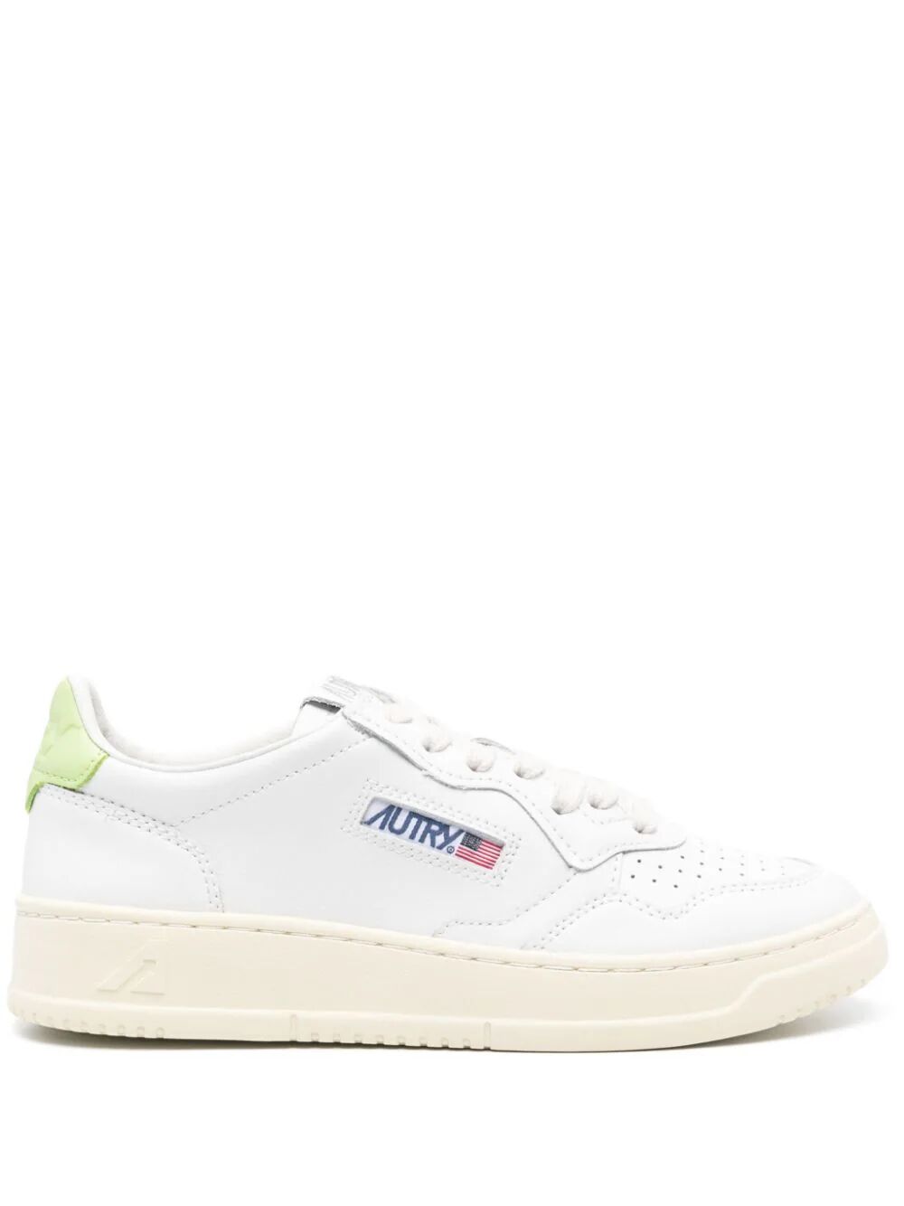 SNEAKERS MEDALIST LOW IN PELLE BIANCA E VERDE
