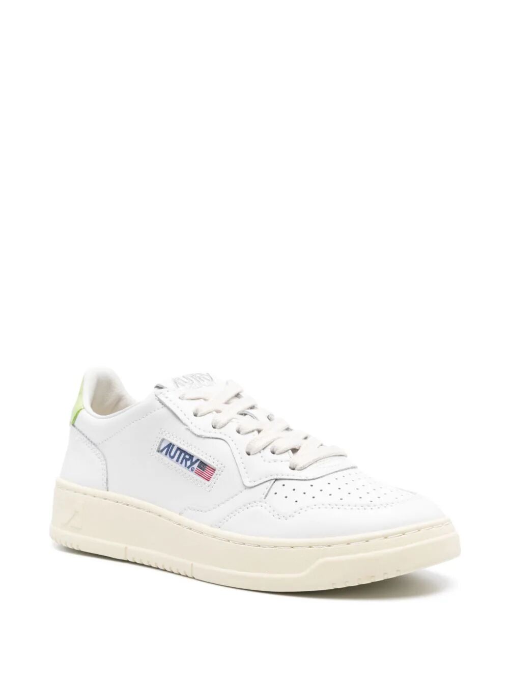 SNEAKERS MEDALIST LOW IN PELLE BIANCA E VERDE