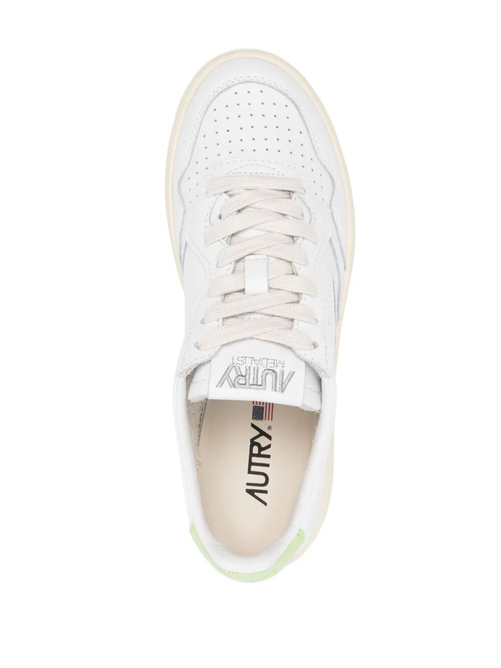 SNEAKERS MEDALIST LOW IN PELLE BIANCA E VERDE