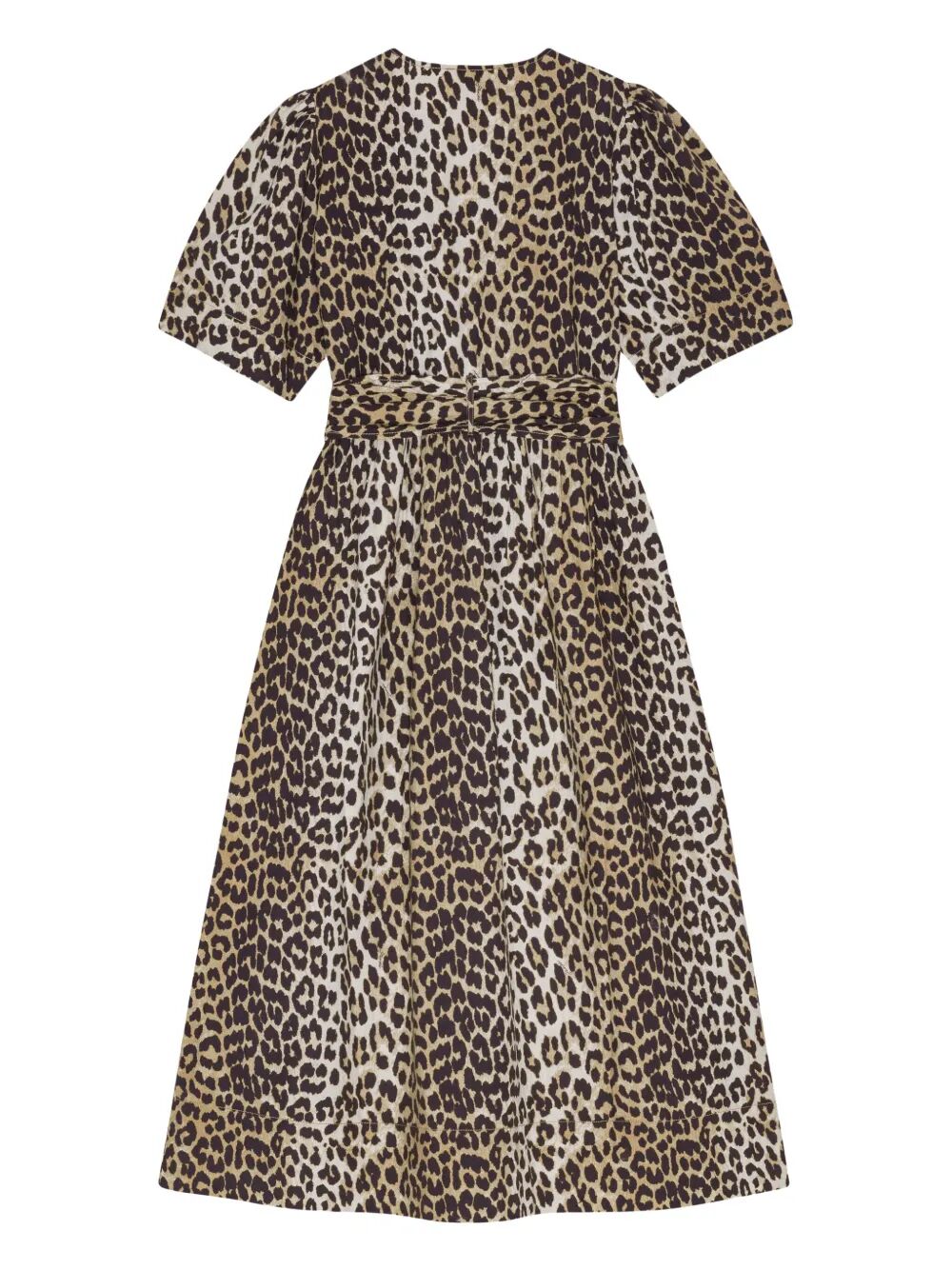 Printed Cotton Tie Strap Midi Dress