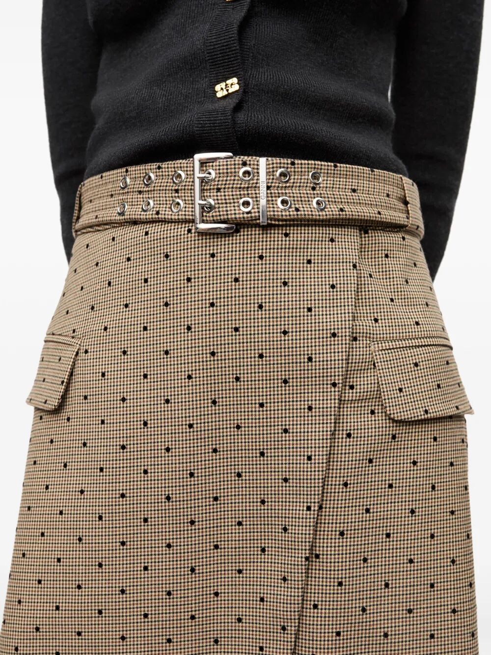 Flock Check Suiting Skirt