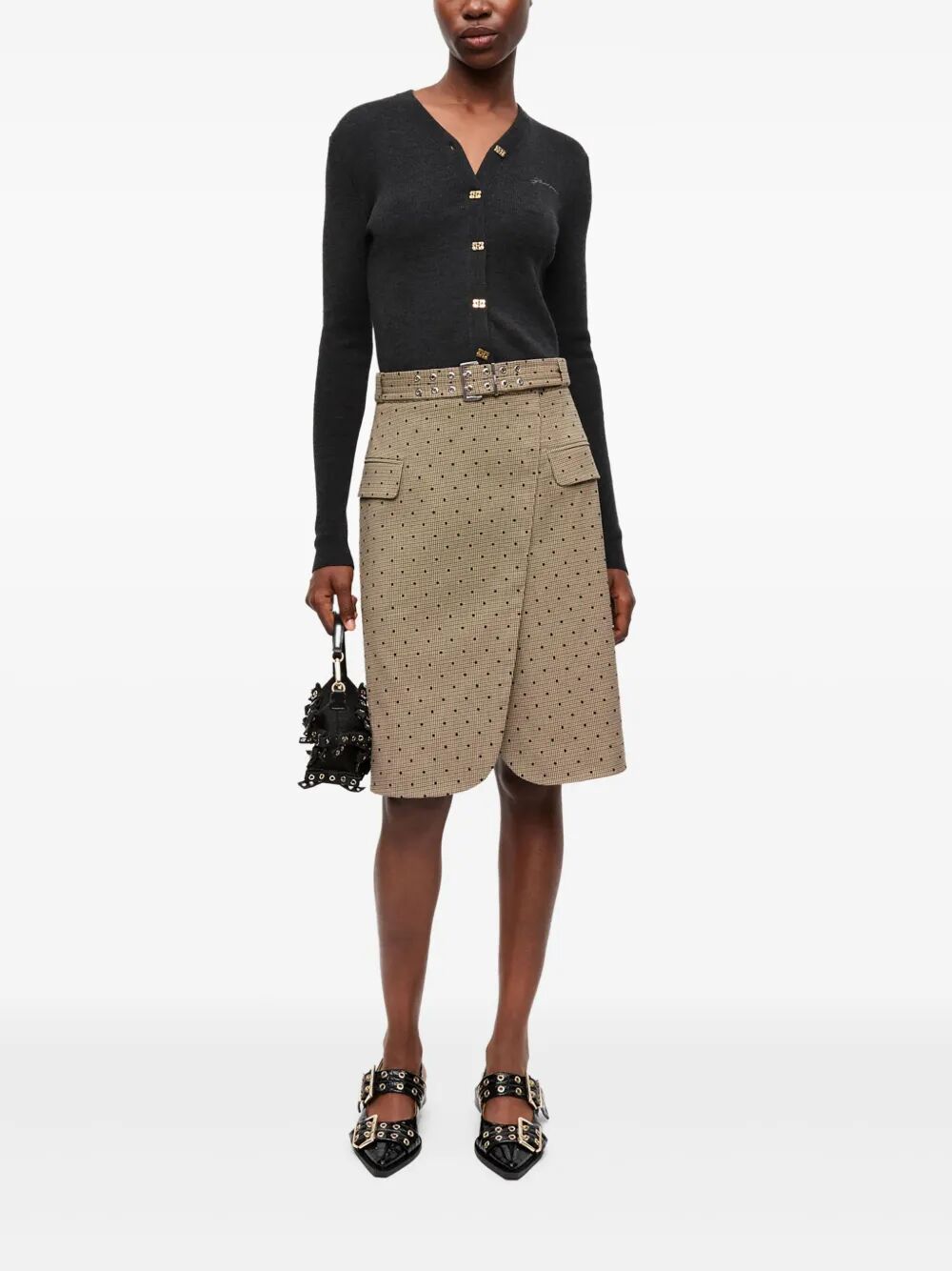 Flock Check Suiting Skirt