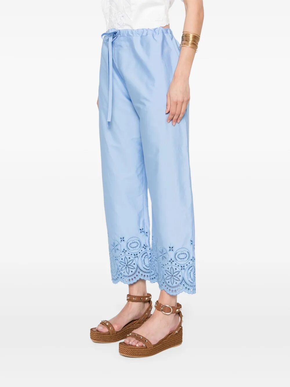 Pantaloni con pizzo san gallo