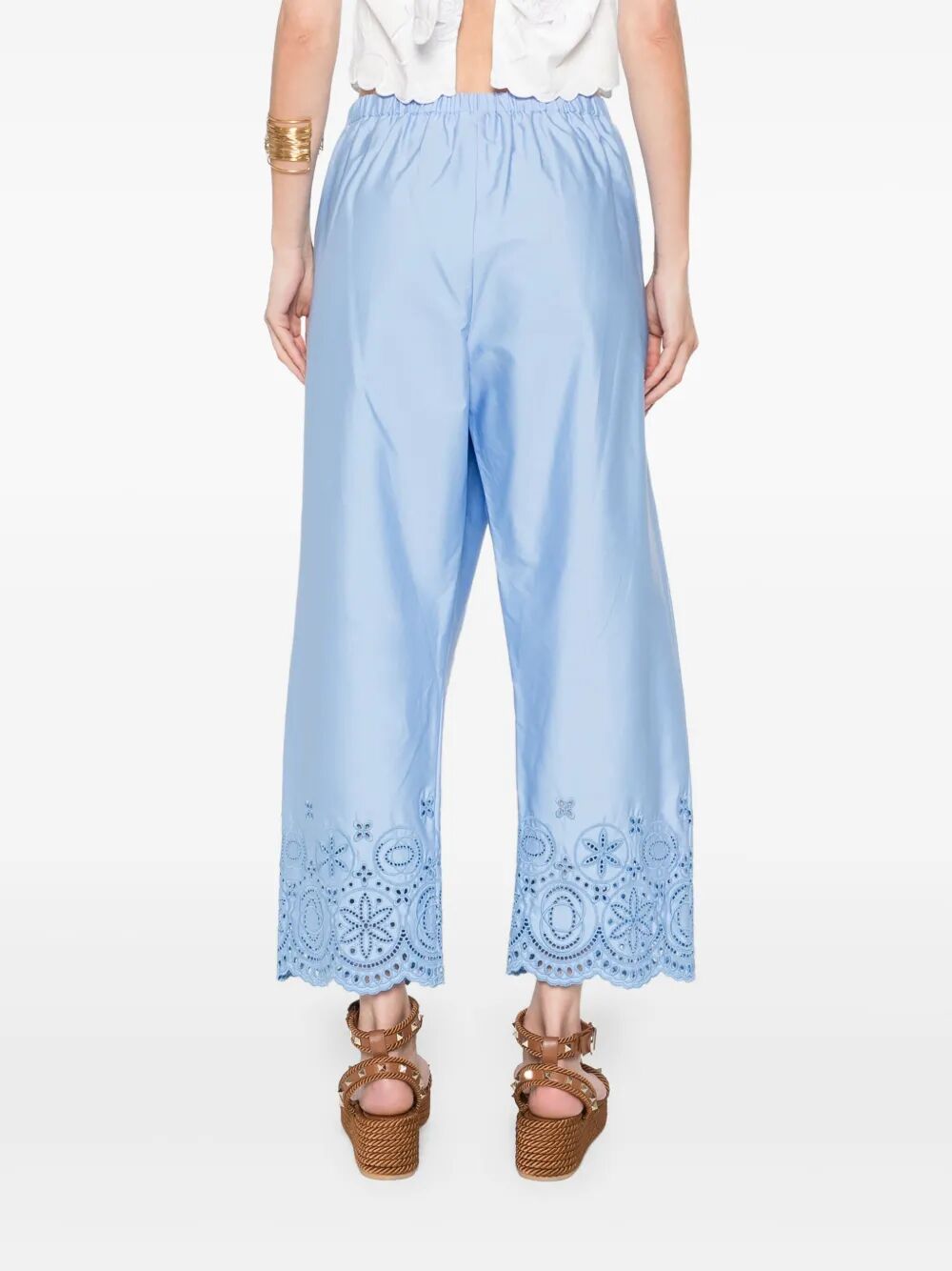 Pantaloni con pizzo san gallo