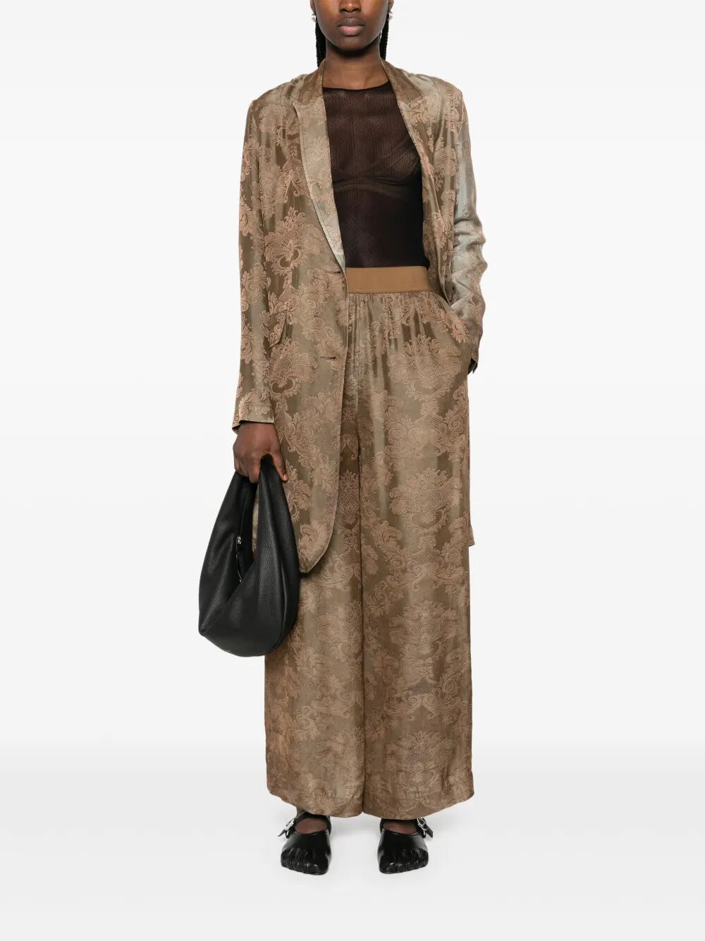 Pantaloni a palazzo con elastico in vita