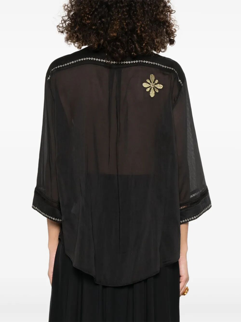Camicia a maniche lunghe con decoro