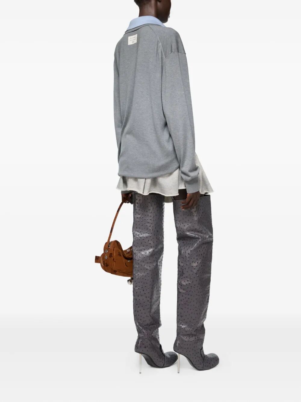Pullover con doppio colletto