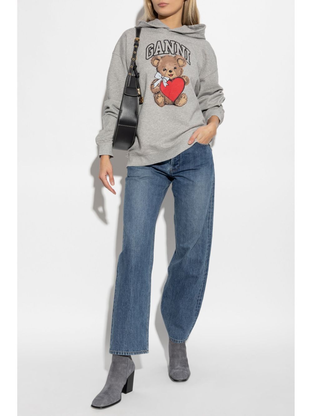 FELPA CON CAPPUCCIO STAMPA ORSETTO