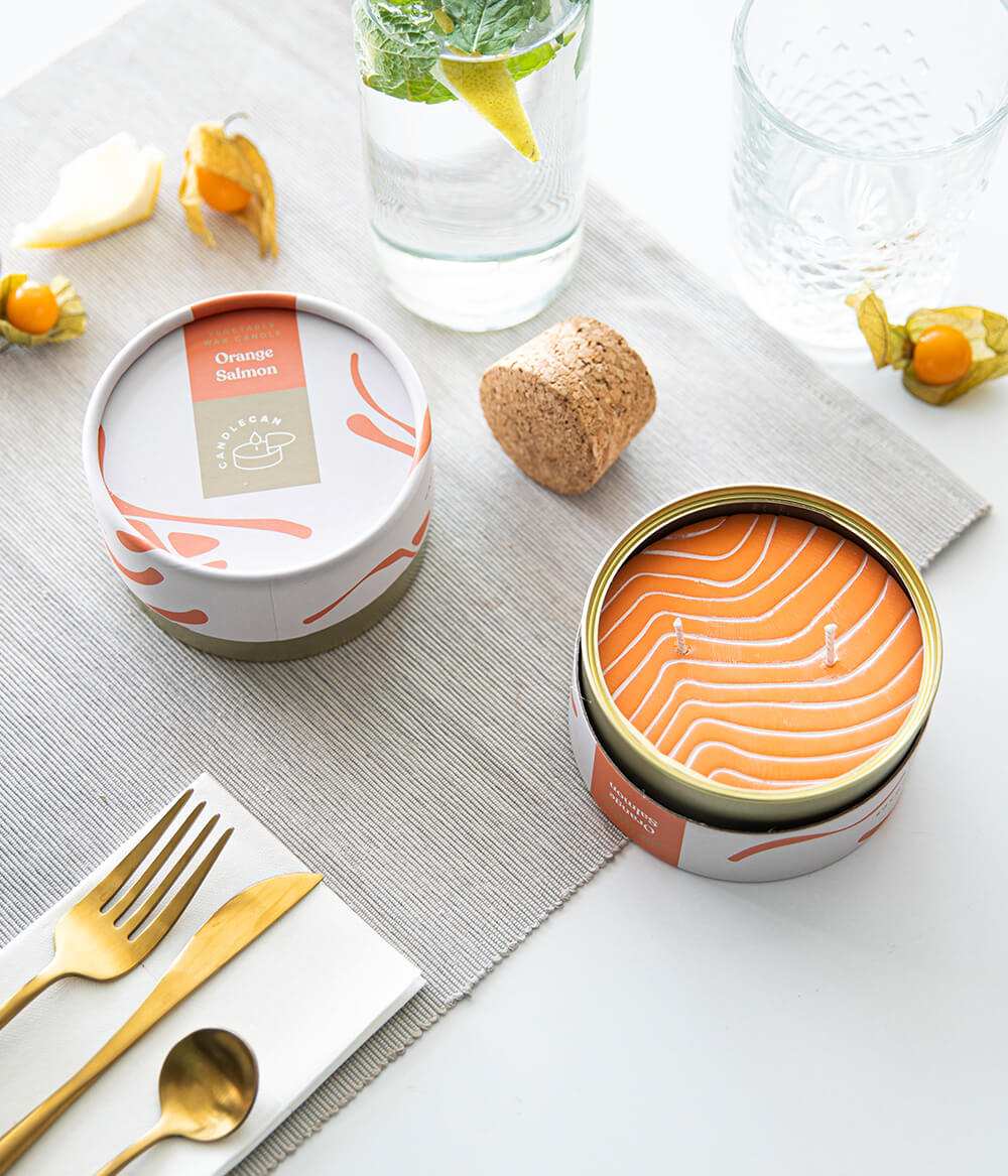 CANDLECAN ORANGE SALMON